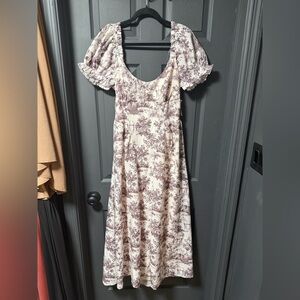 Crystal Doll Purple and Cream Maxi Dress